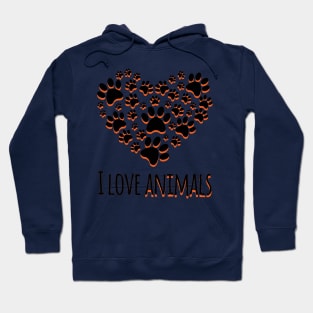 I love Animals fun T-Shirt Hoodie